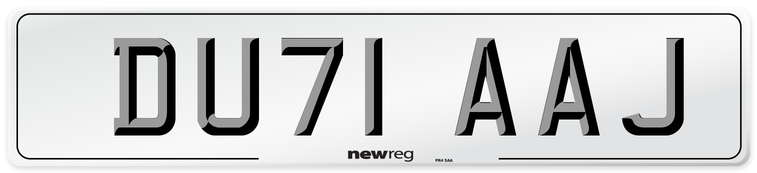 DU71 AAJ Number Plate from New Reg